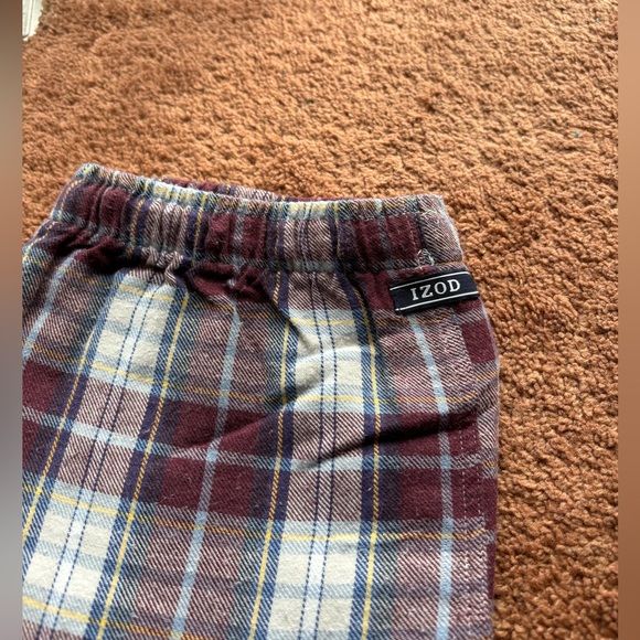 PLAID FLEECE PANTS Izod pajamas cozy comfy lounge bottoms good - Picture 3 of 6